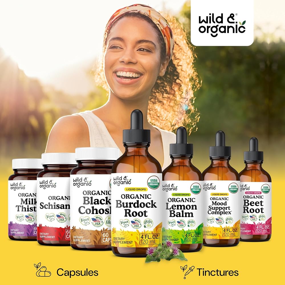 Wild & Organic Organic Burdock Root Tincture - Burdock Root Liquid