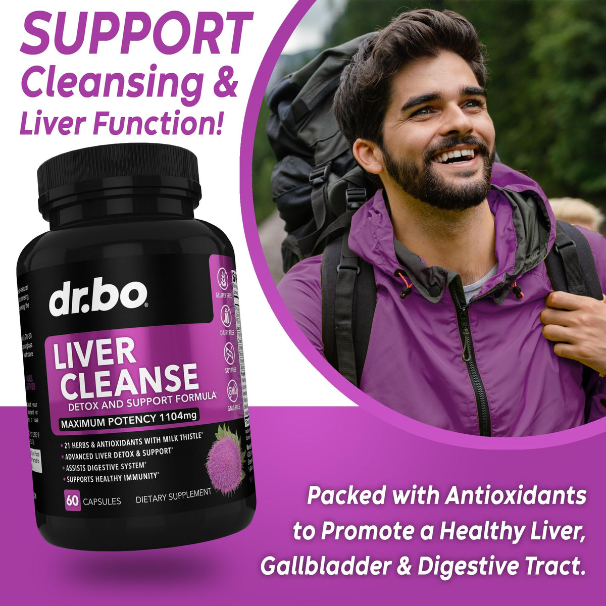 DR. BO Liver Cleanse Detox Support Supplement - 60 Capsules - image 3