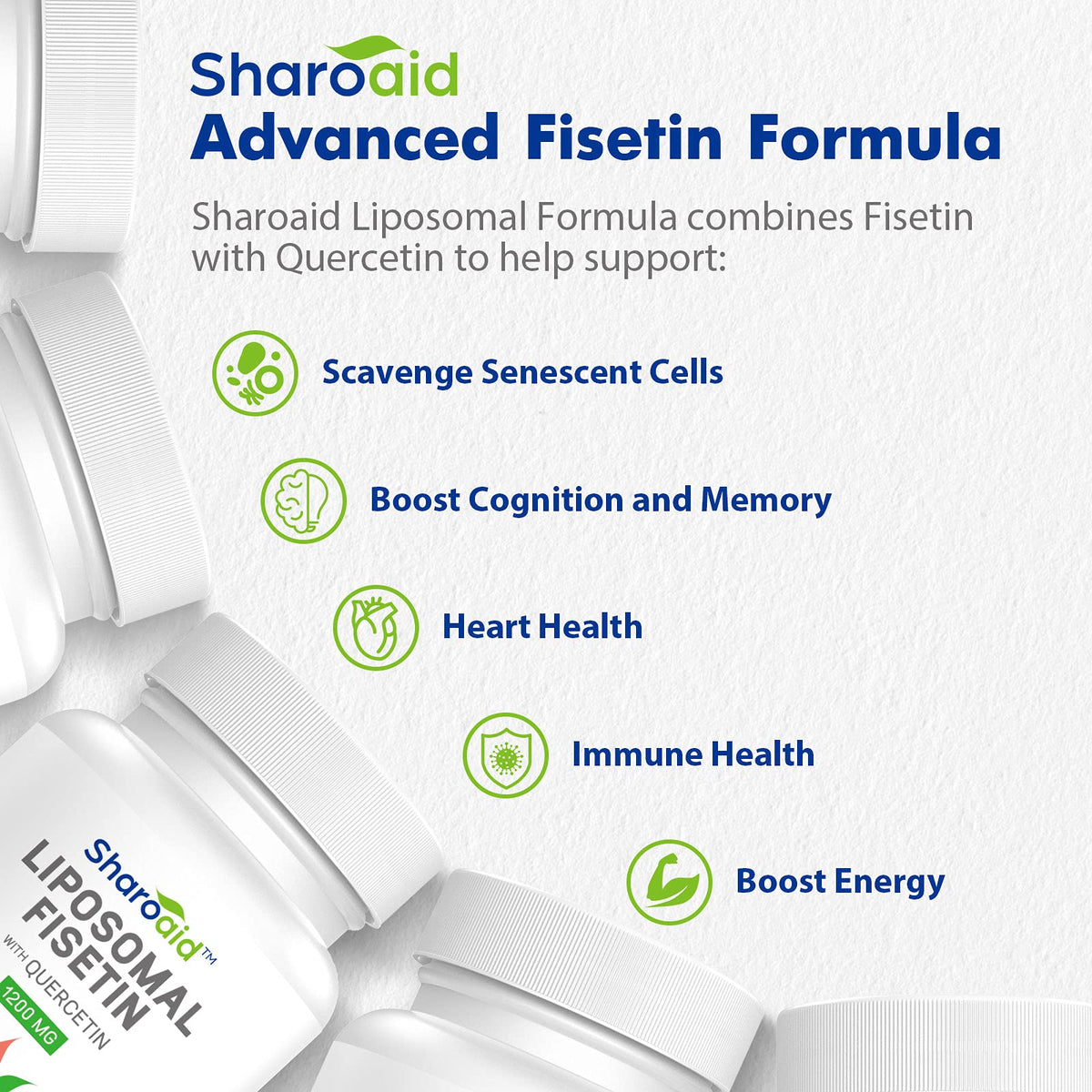 Sharoaid Liposomal Fisetin with Quercetin Supplements 1200 mg per