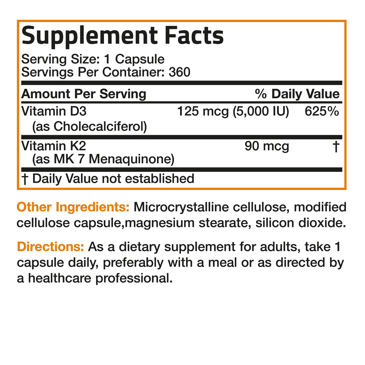 Bronson Vitamin K2 D3 (MK7) Supplement - 360 Capsules - image 8