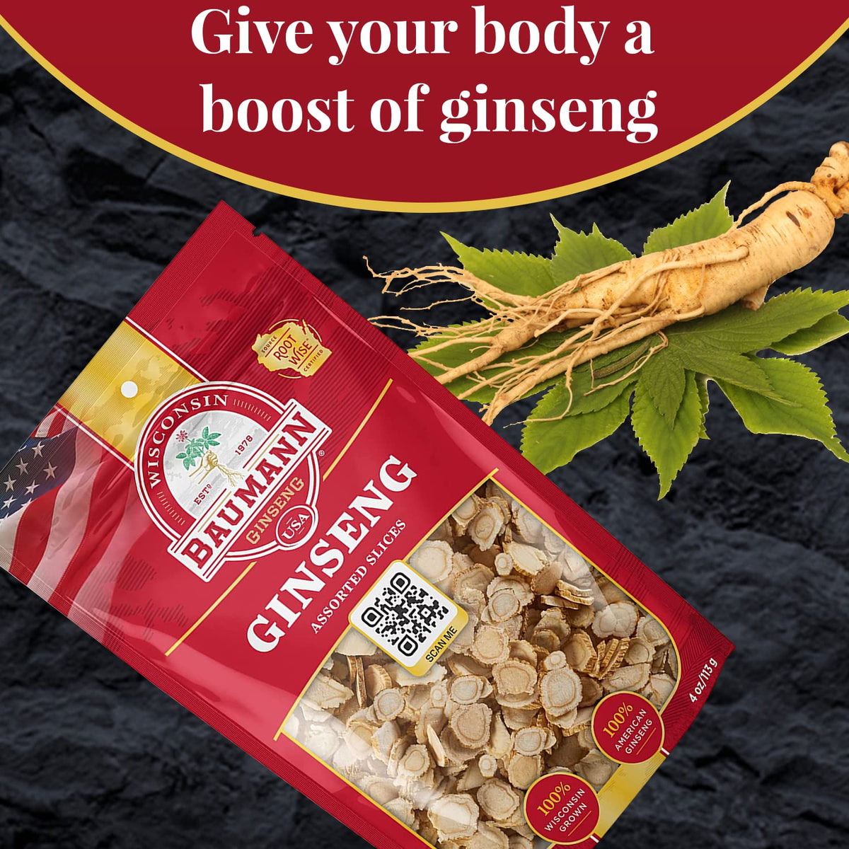 Baumann Wisconsin Ginseng Assorted Slices for Focus & Energy - 4 oz - image 4
