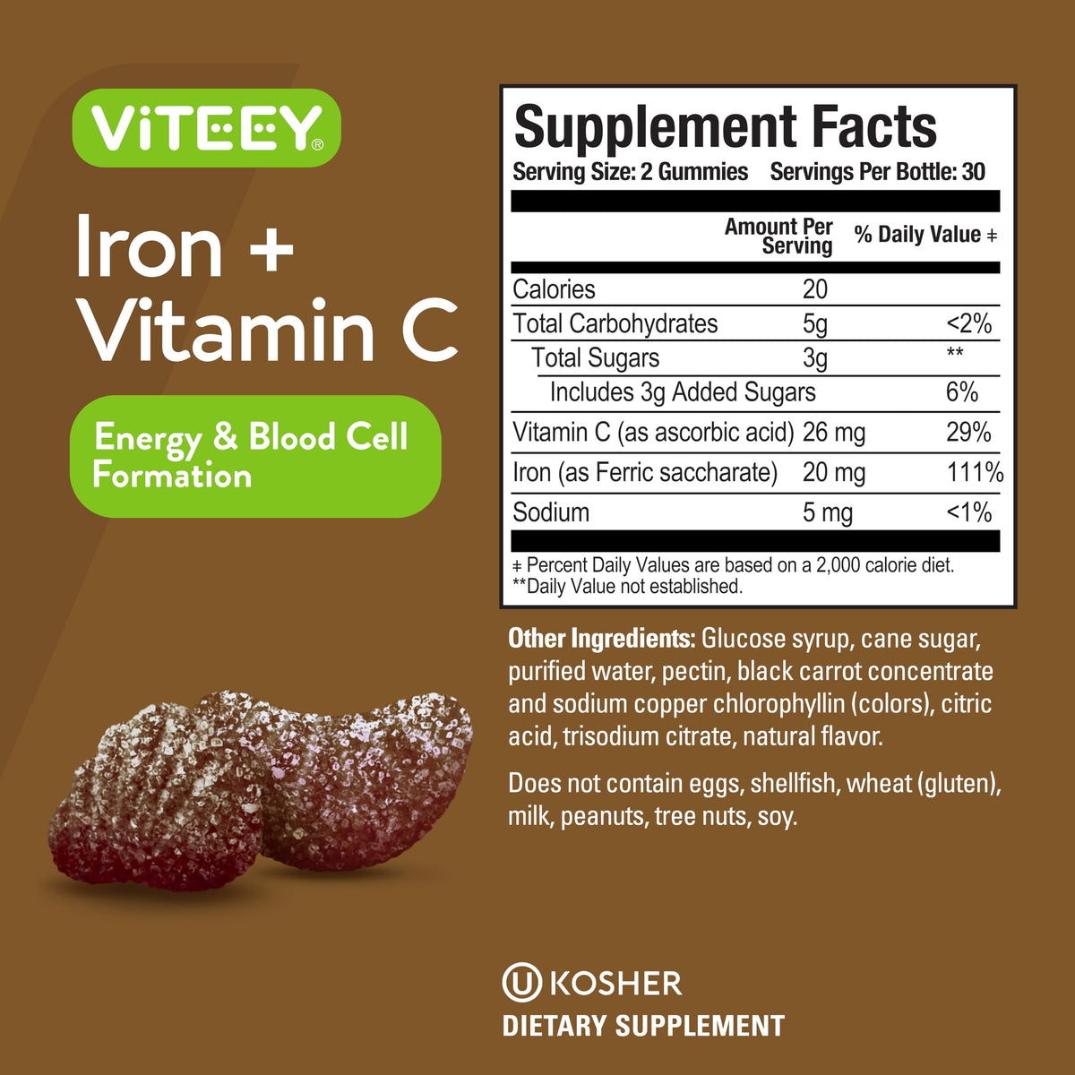 Viteey Iron Gummies - Iron with Vitamin C