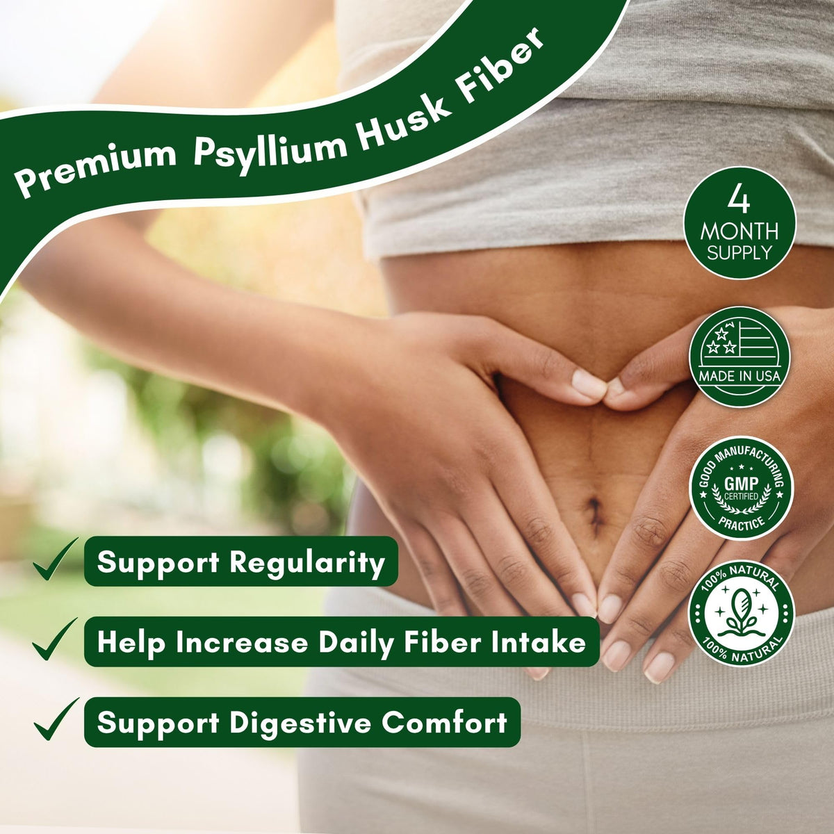 NutriONN Psyllium Husk Capsules 1450mg - 240 Capsules - image 3