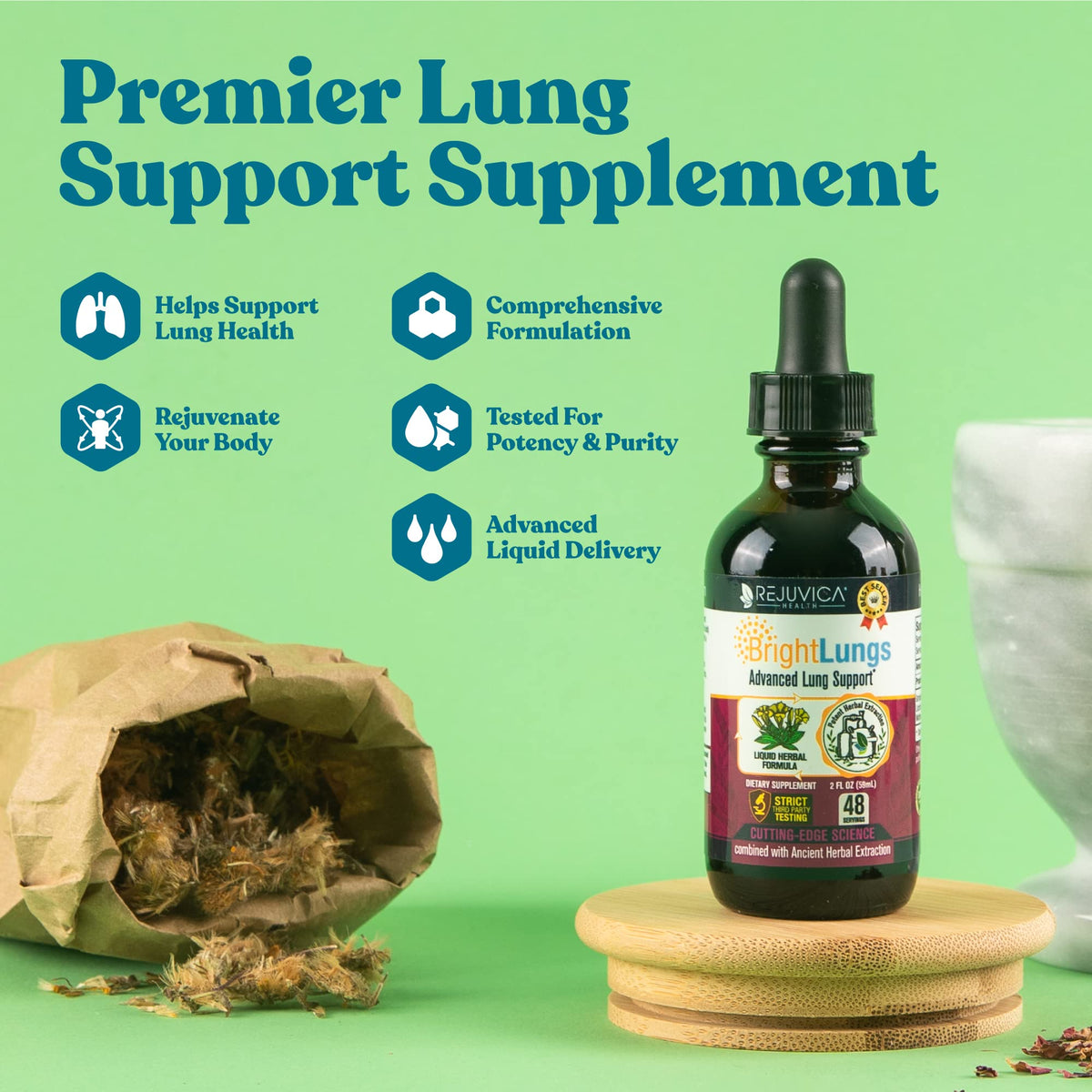 Rejuvica Health Bright Lungs - Lung Detox Support Supplement to Help