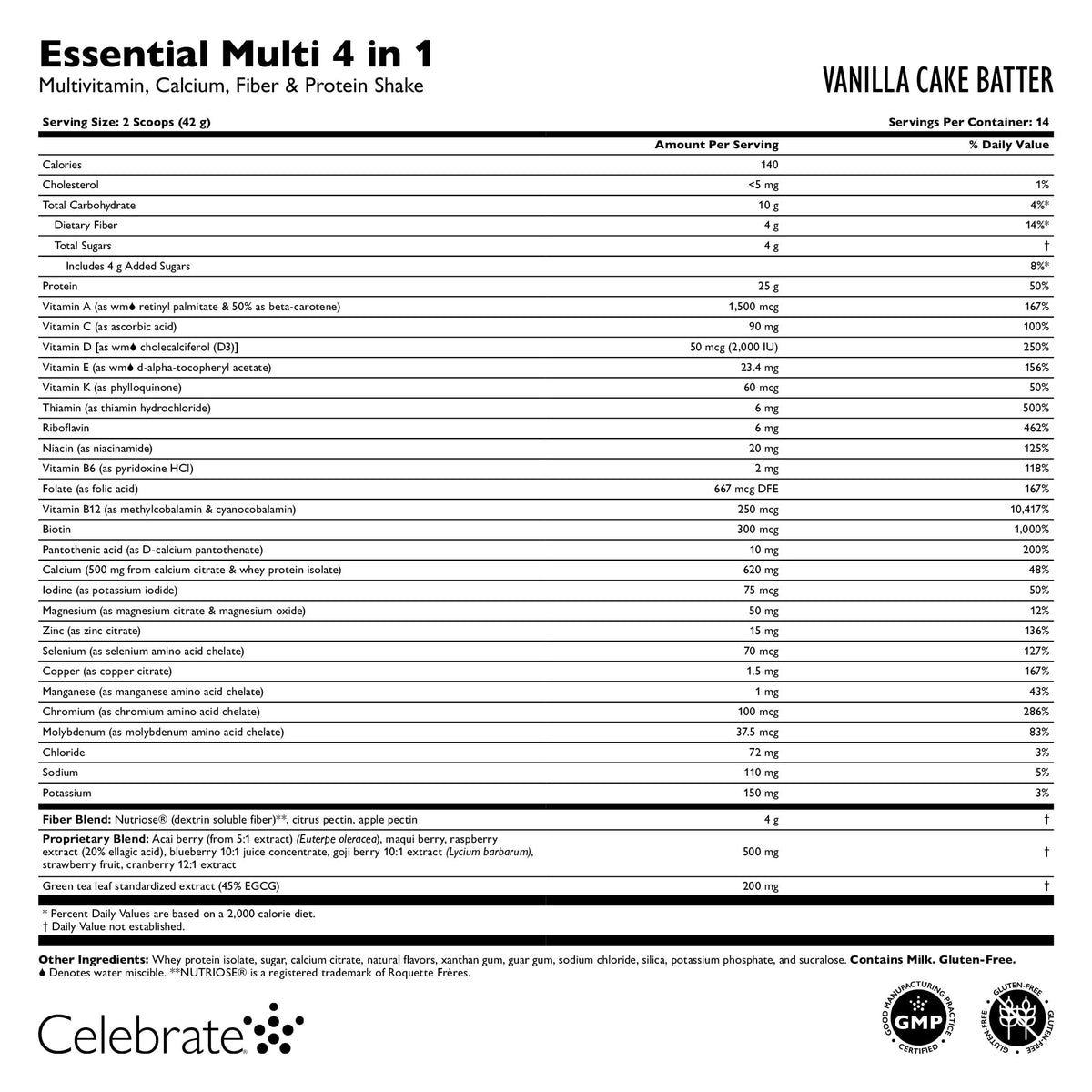 Celebrate Vitamins 4-in-1 Bariatric Multivitamin Protein Shake - 14 Servings - image 3
