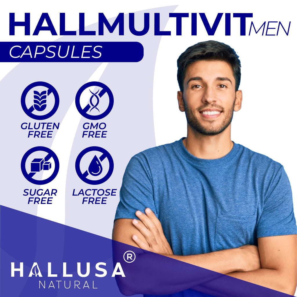Hallusa Natural Multivitamin for Men, Energy & Immune Support - 60 Capsules - image 4