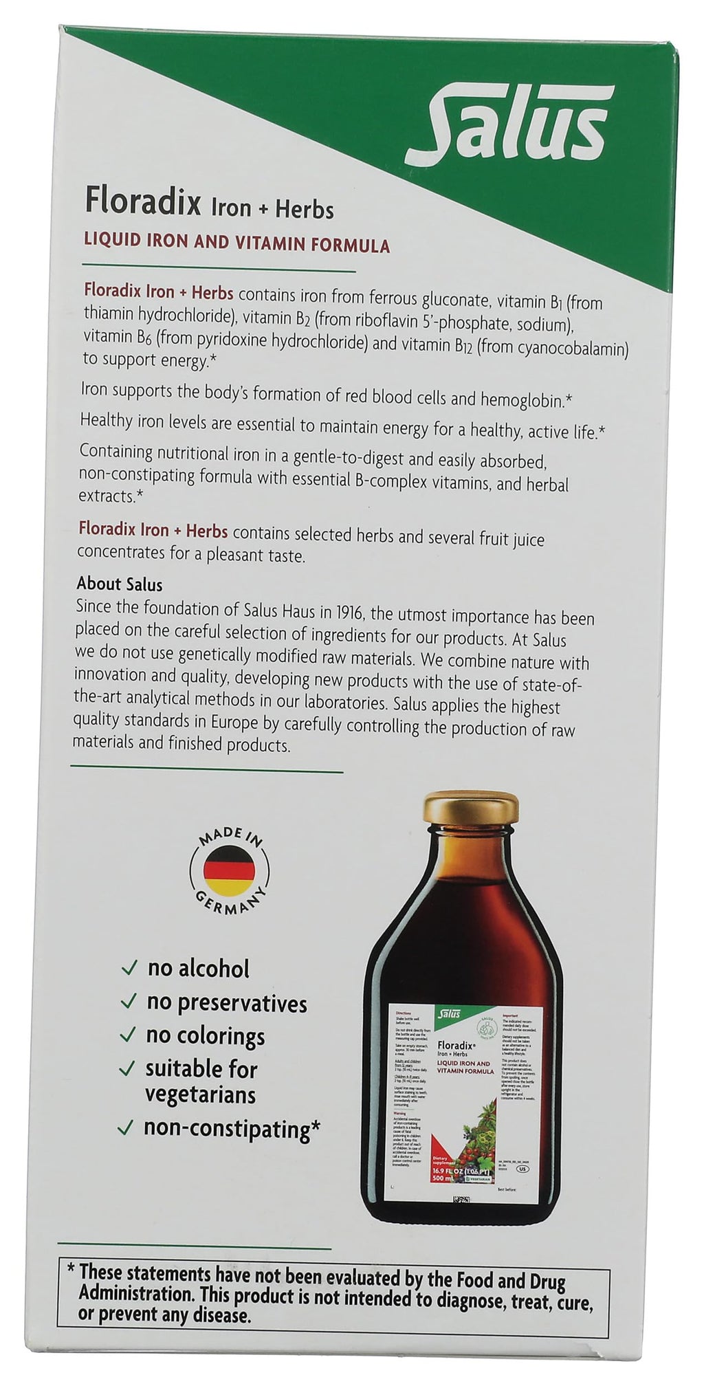 Floradix Iron Herbs Liquid Iron Supplement - 17 Fl Oz - image 2