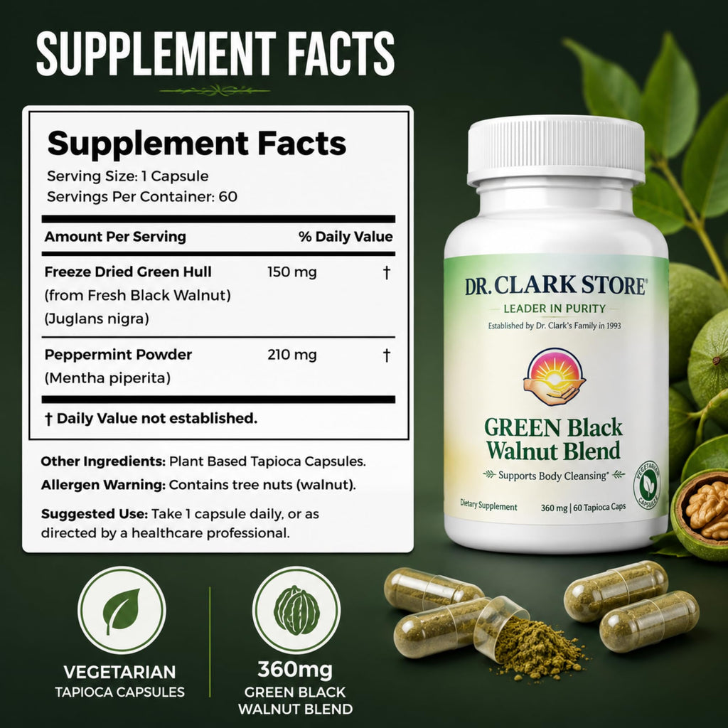 Dr Clark Green Black Walnut Blend 360mg - 60 Capsules - image 9