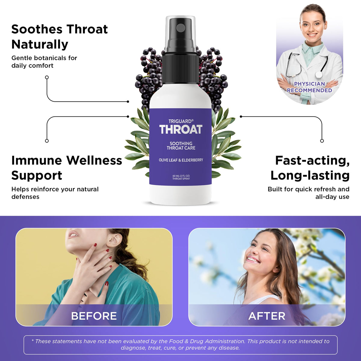 Oxygen Nutrition TriGuard Throat Spray with Elderberry - 2 oz - image 4