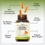 Herbal Roots Organic Turmeric Curcumin with Ginger & Black Pepper - 60 Capsules - image 4