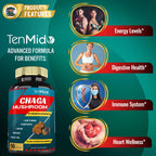 Tenmido Chaga Mushroom Extract 9-Ingredient Blend - 90 Capsules - image 5