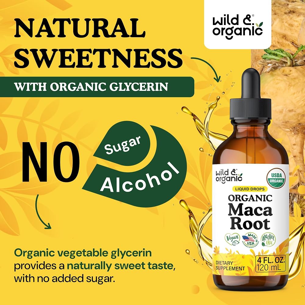 Wild & Organic USDA Organic Maca Root Liquid Drops - 4 fl oz - image 6