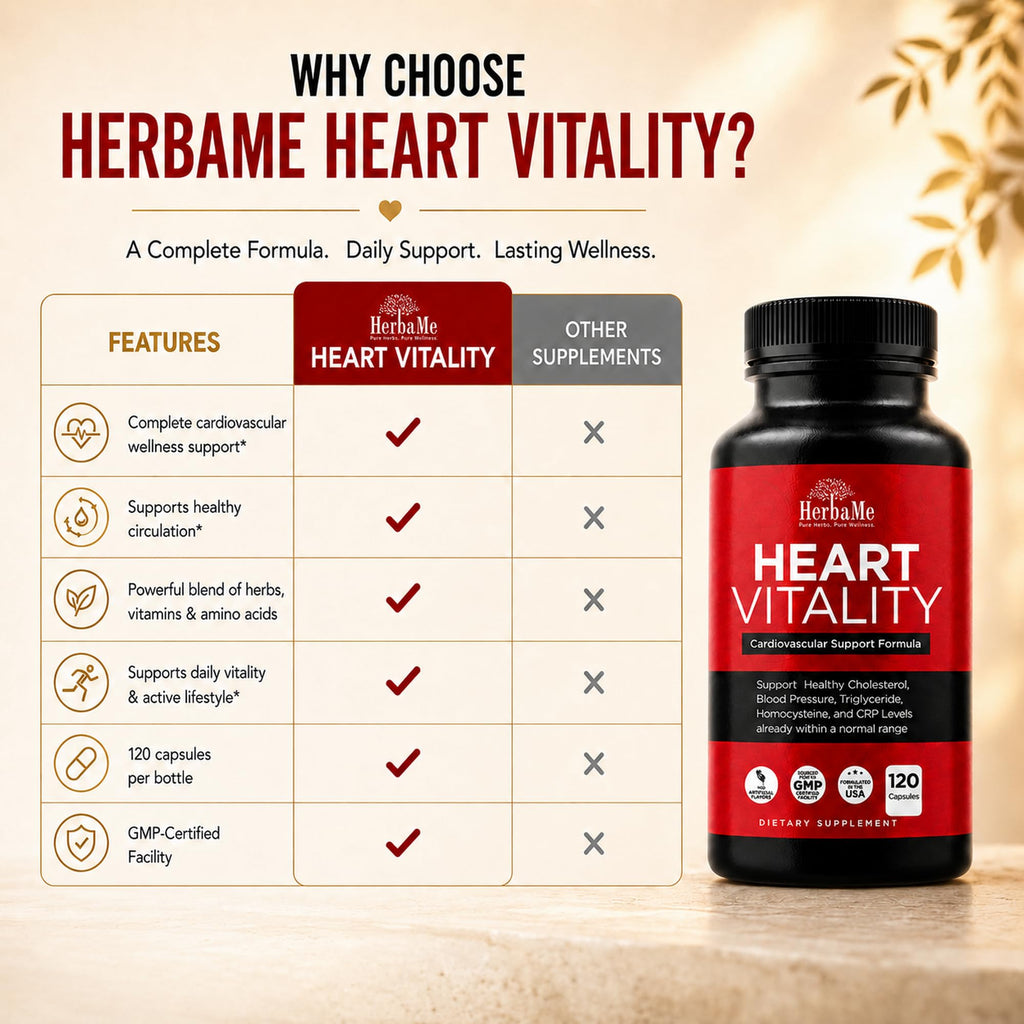 HerbaMe Heart Health Supplement for Circulation Support - 120 Capsules - image 5