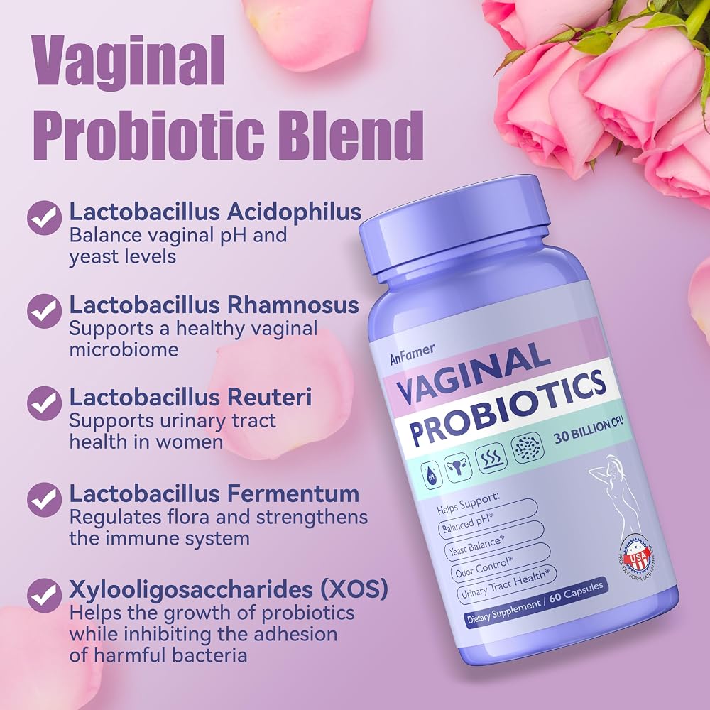 AnFamer Vaginal Probiotics for Women 30 Billion CFU - 60 Capsules - image 4