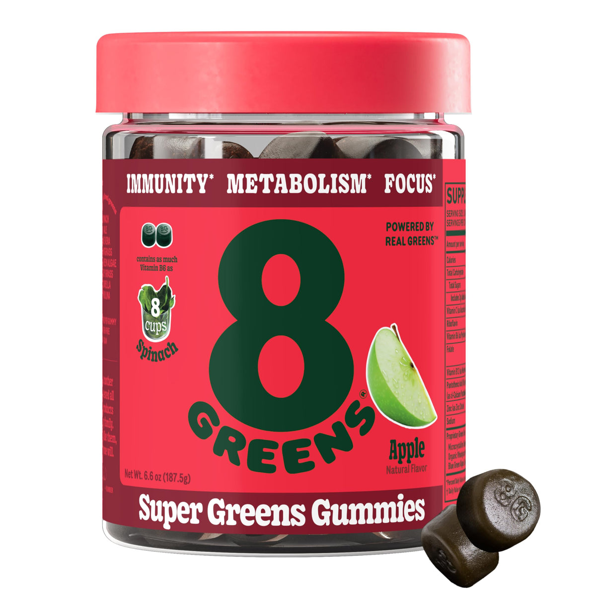 8G 8Greens Gummies - Daily Super Greens Vitamins for Energy & Immune