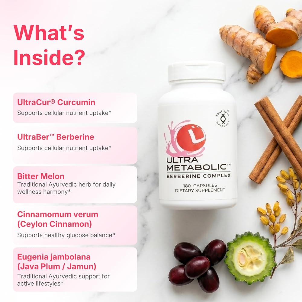 UltraCur UltraMetabolic Berberine Complex with Curcumin - 180 Capsules - image 5