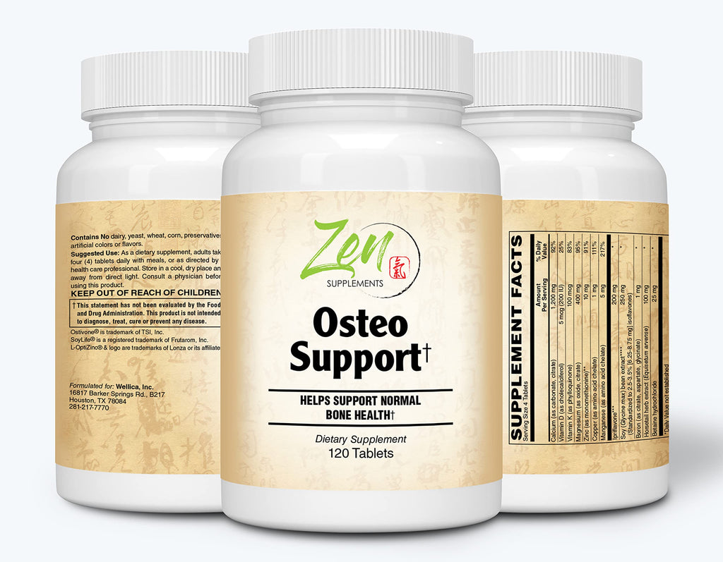 Zen Supplements Osteo Support Calcium & Minerals - 120 Tablets - image 2