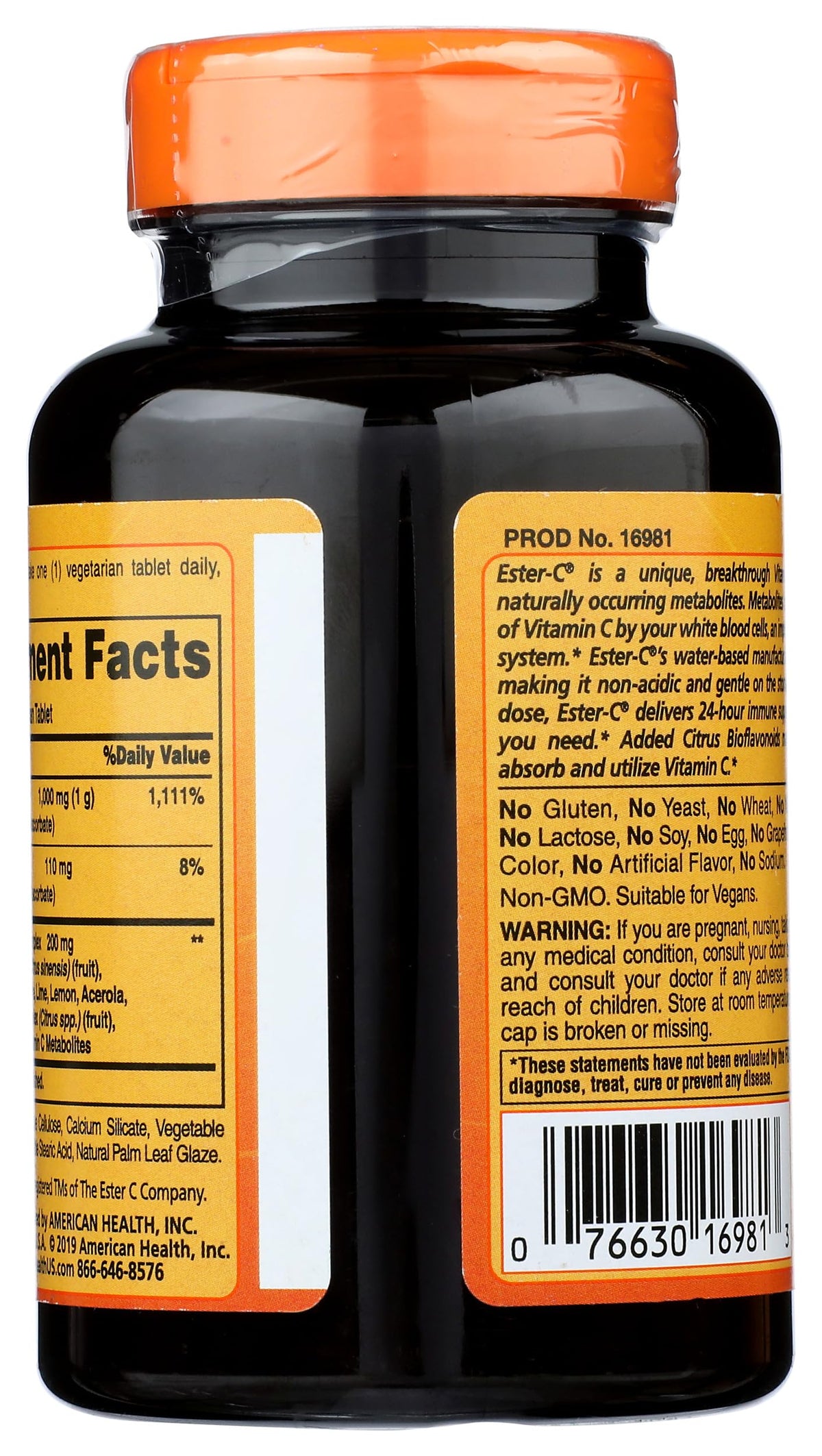 American Health Ester C 1000mg with Citrus Bioflavonoids - 90 Tablets - image 2