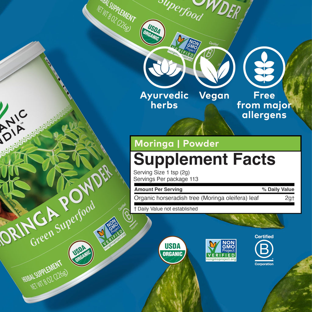 ORGANIC INDIA Moringa Powder Herbal Supplement - 8 oz - image 7