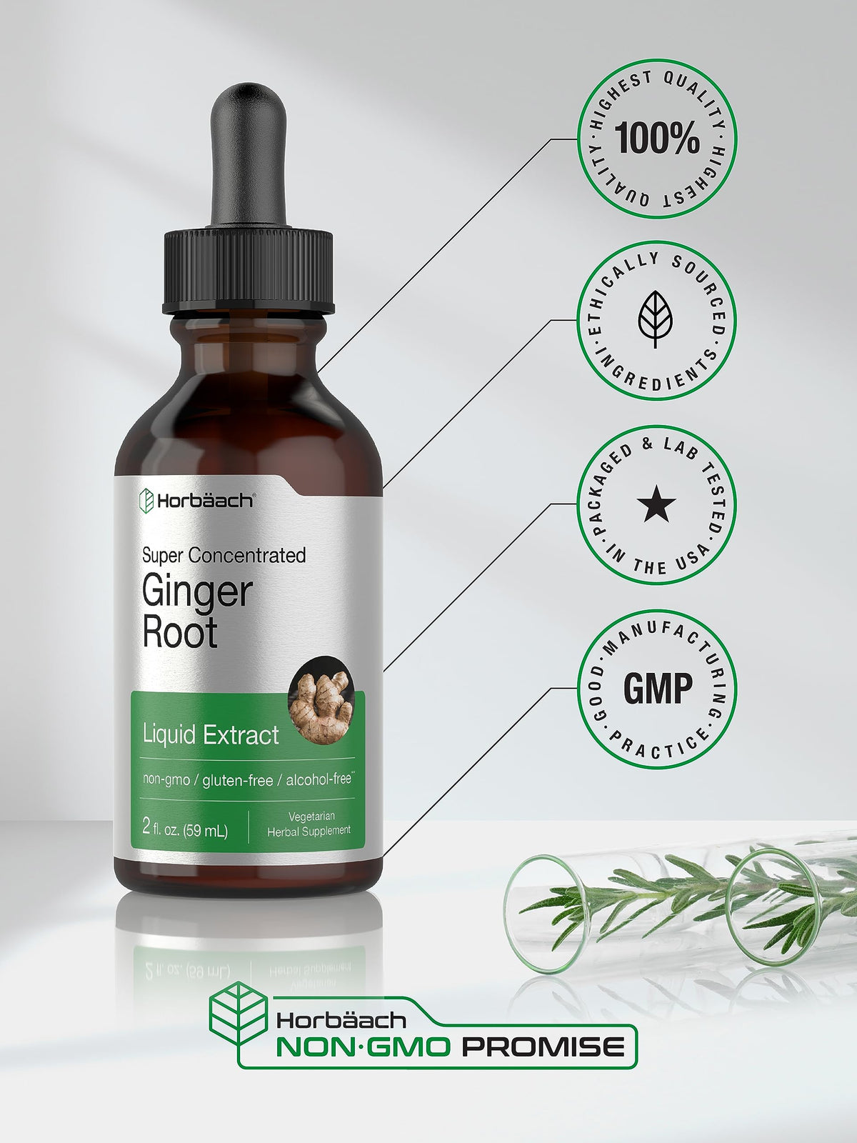 Horbäach Ginger Root Extract Liquid Alcohol Free - 2 Fl Oz - image 5