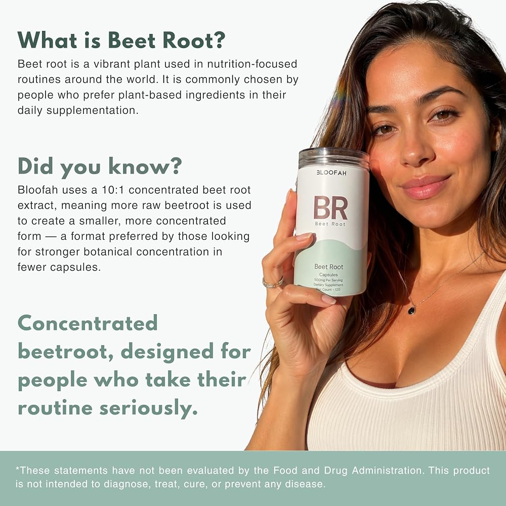 Bloofah Beet Root Extract 500mg Capsules - 120 Count - image 3