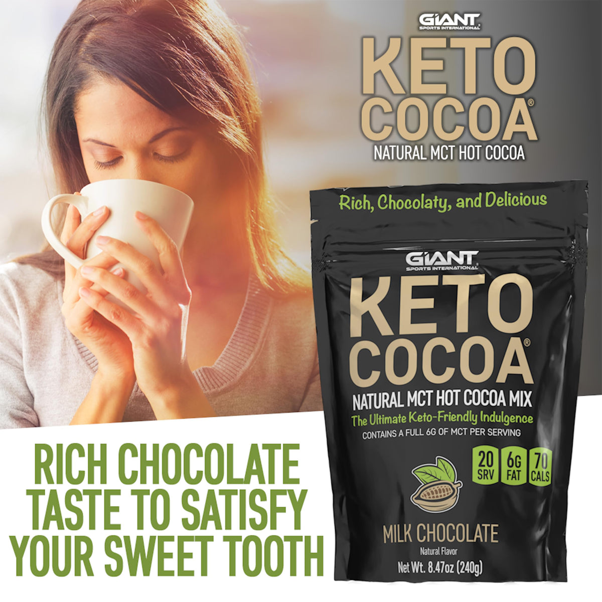 Giant Sports Keto Cocoa Chocolate Hot Chocolate Mix - 8.5 oz - image 4