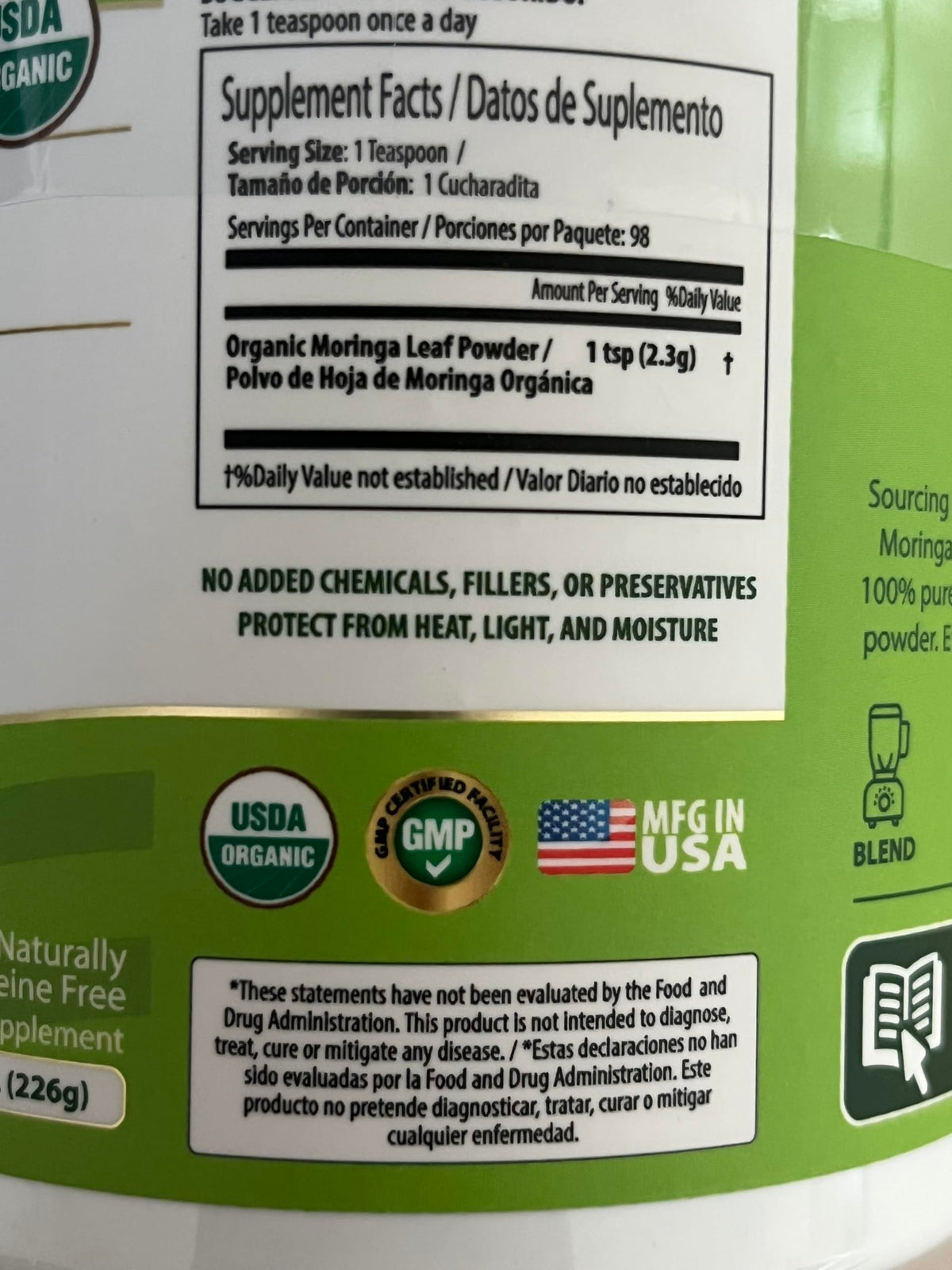 PURA VIDA MORINGA Organic Moringa Powder - 8 oz - image 12