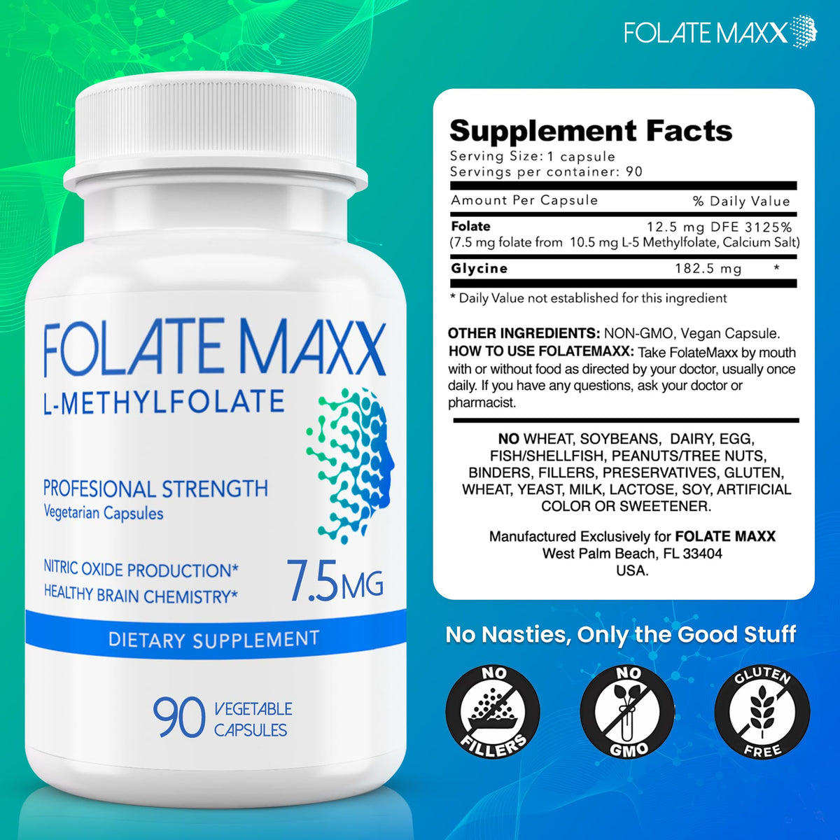 FOLATE MAXX L-Methylfolate 7.5mg - 90 Capsules - image 4