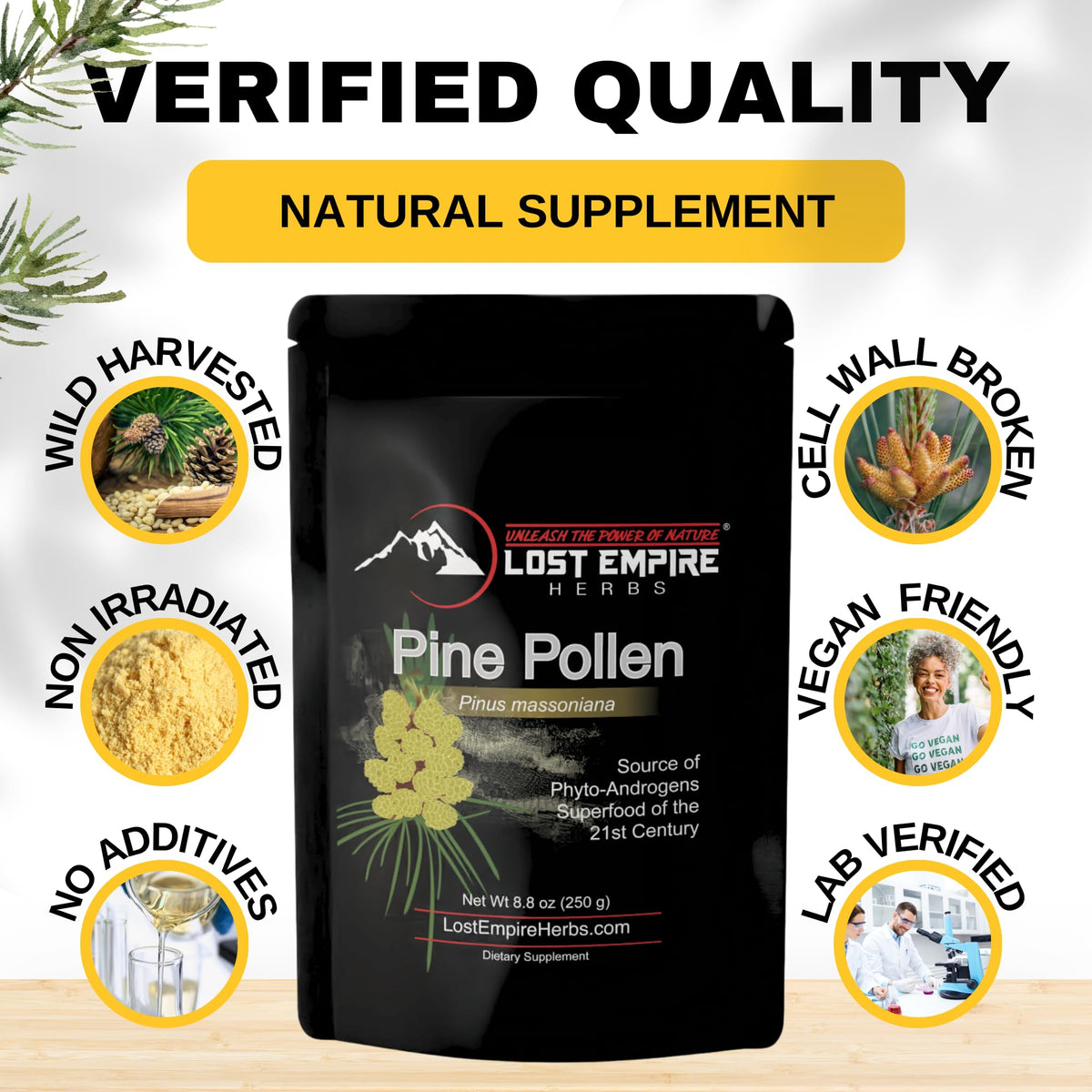 Lost Empire Herbs Pine Pollen Powder - 250 Grams - image 4