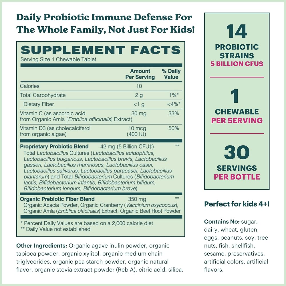 MamaDoc Rx Organic Kids & Teens Probiotic Immune Defense - 30 Tablets - image 4