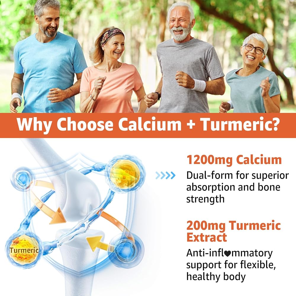Nextdia Calcium Gummies with Turmeric for Women & Men - Calcium