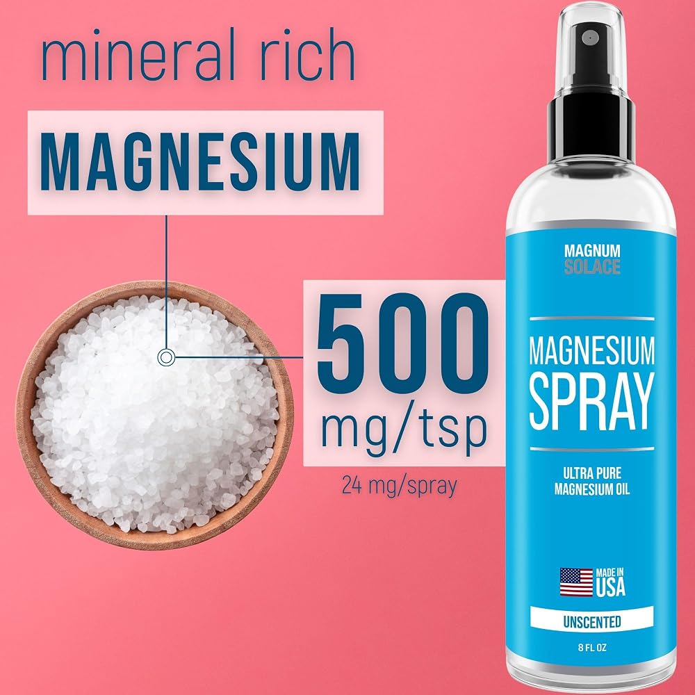 Magnum Solace Magnesium Spray - USP Grade Pure Magnesium Oil Spray