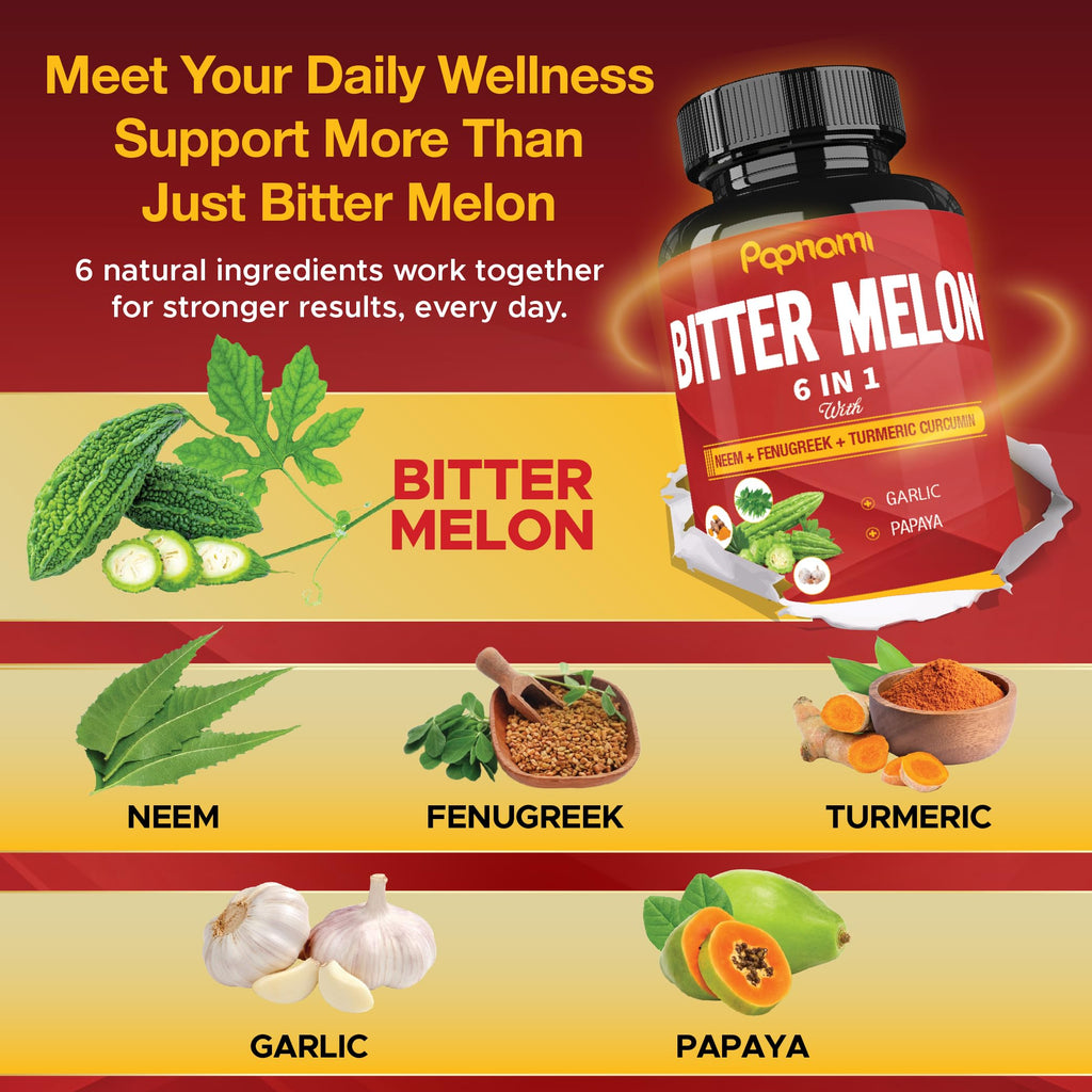 Papnami Bitter Melon Extract Capsules - 60 Count - image 4