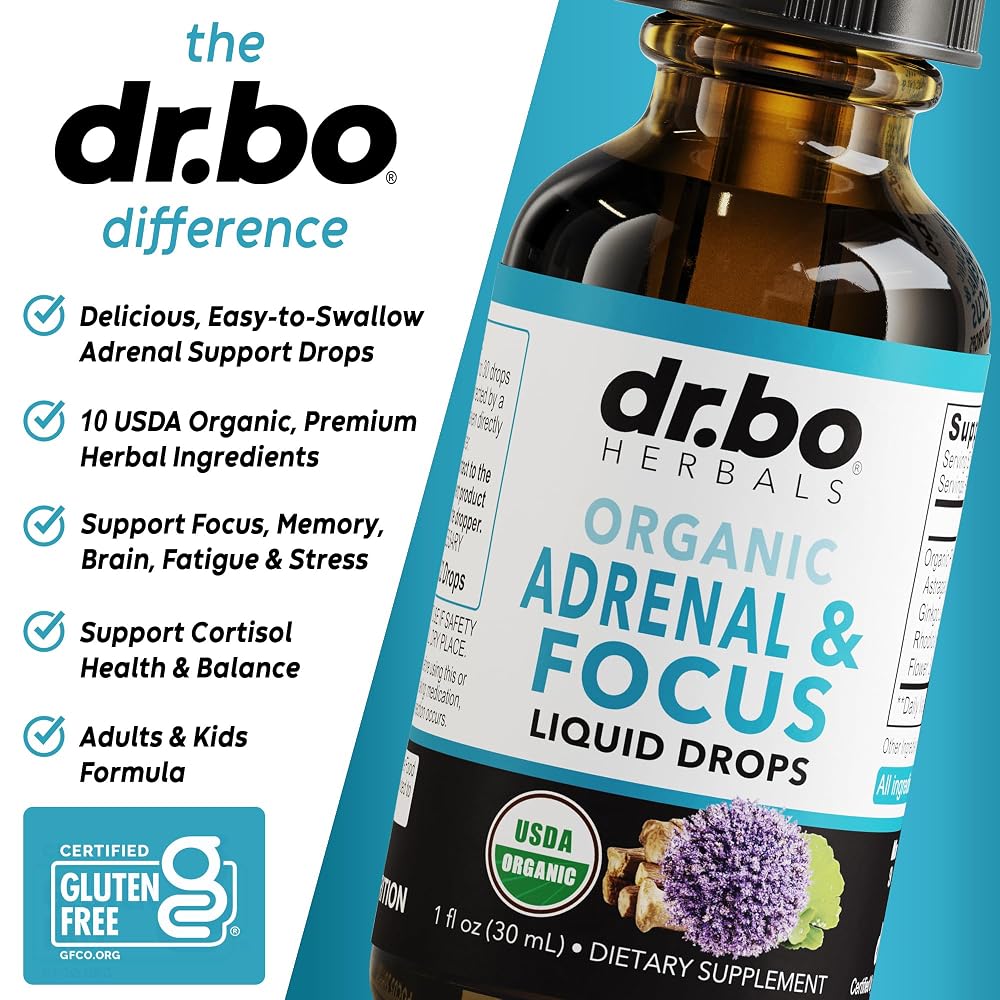 DR. BO Adrenal Support Liquid Drops with Adaptogens - 1 Fl Oz - image 4