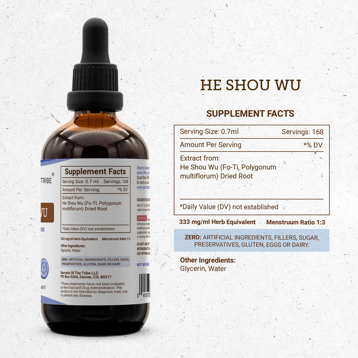 Secrets of the Tribe He Shou Wu Liquid Extract for Energy & Vitality - 4 fl oz - image 4