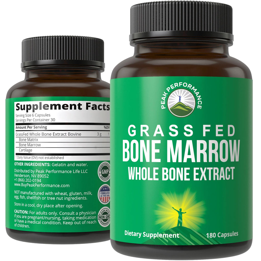 Peak Performance Grass Fed Bone Marrow Extract - 180 Capsules