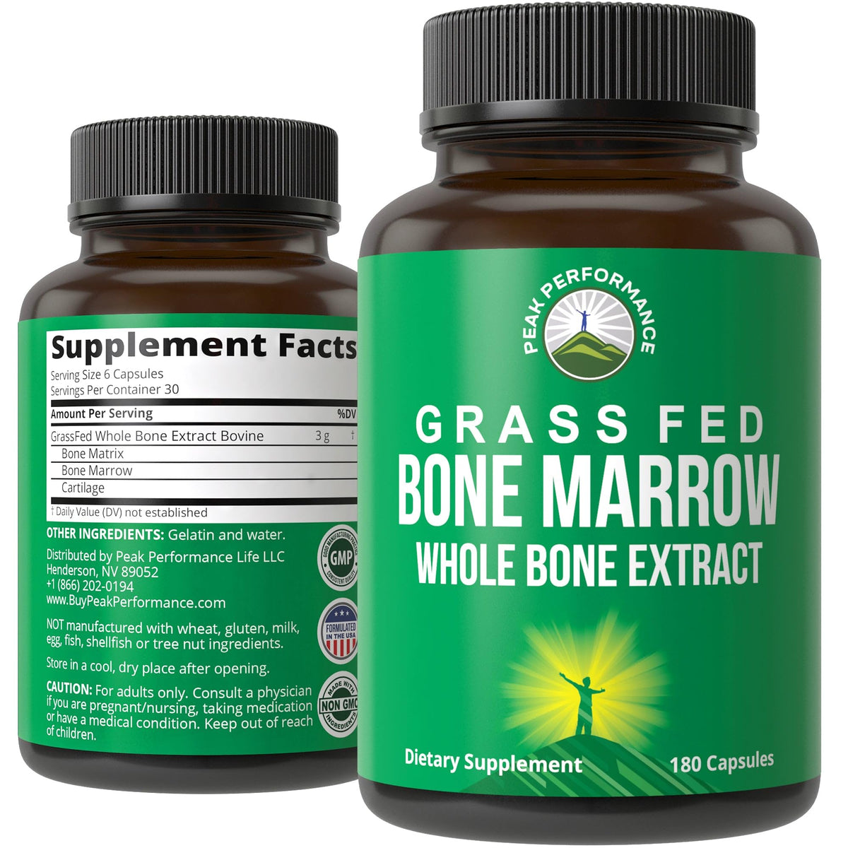Peak Performance Grass Fed Bone Marrow Extract - 180 Capsules