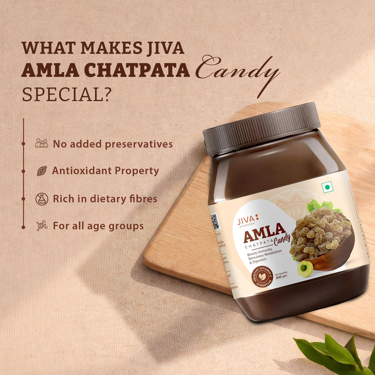 Jiva Ayurveda Amla Candy Chatpata - 400g - image 6