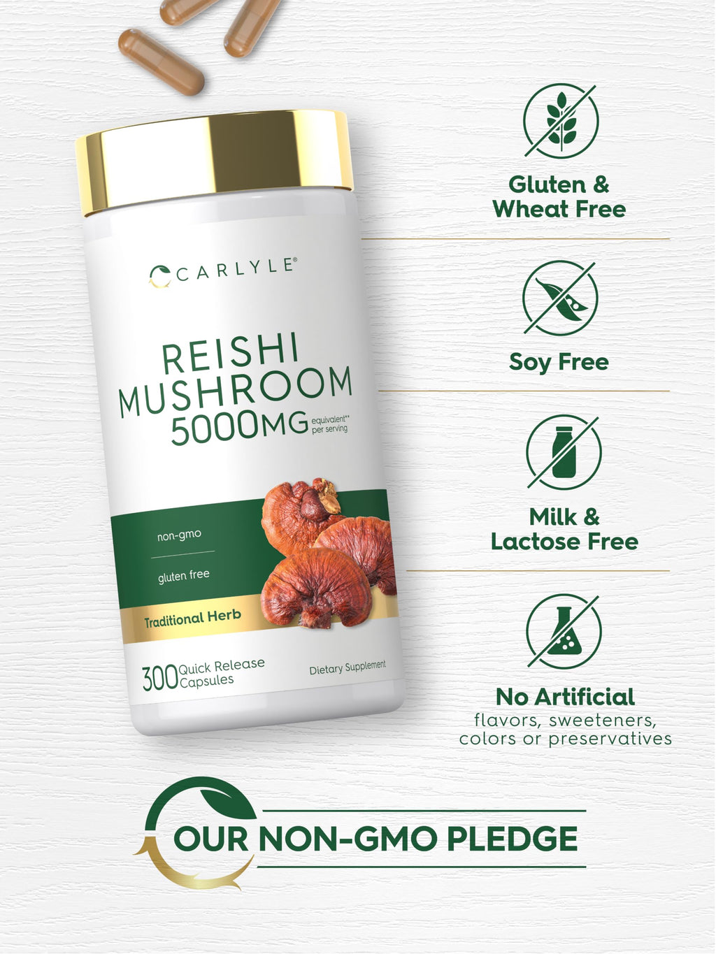 Carlyle Reishi Mushroom Capsules - 300 Count - image 5