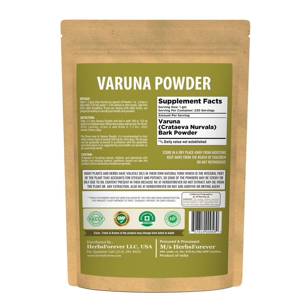 Herbsforever Organic Varuna Powder for Bladder Support - 230g - image 2