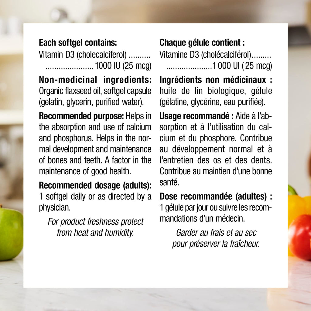 Webber Naturals Vitamin D3 1,000 IU - 375 Softgels - image 4