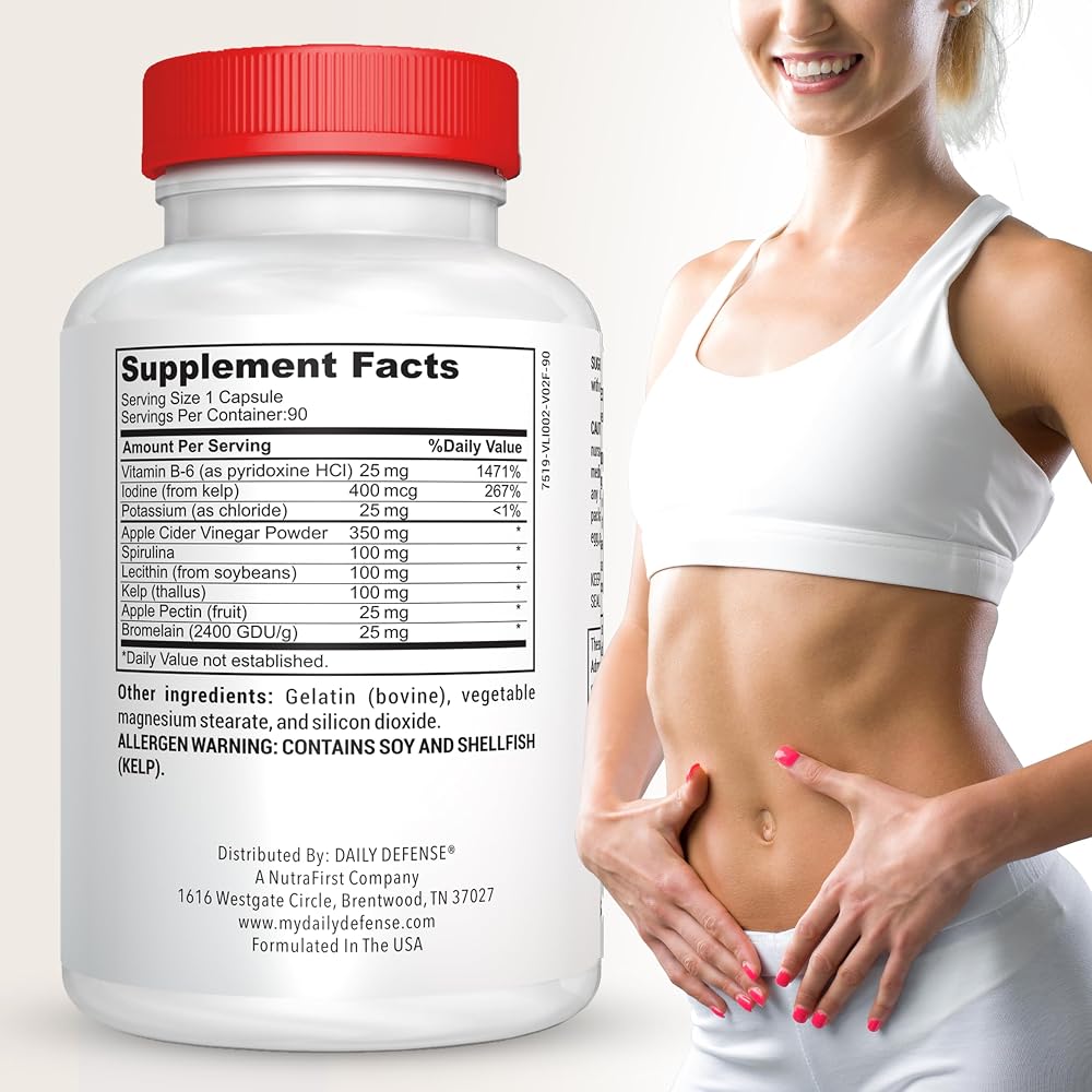 Daily Defense Apple Cider Vinegar Capsules 500mg - 90 Capsules - image 2
