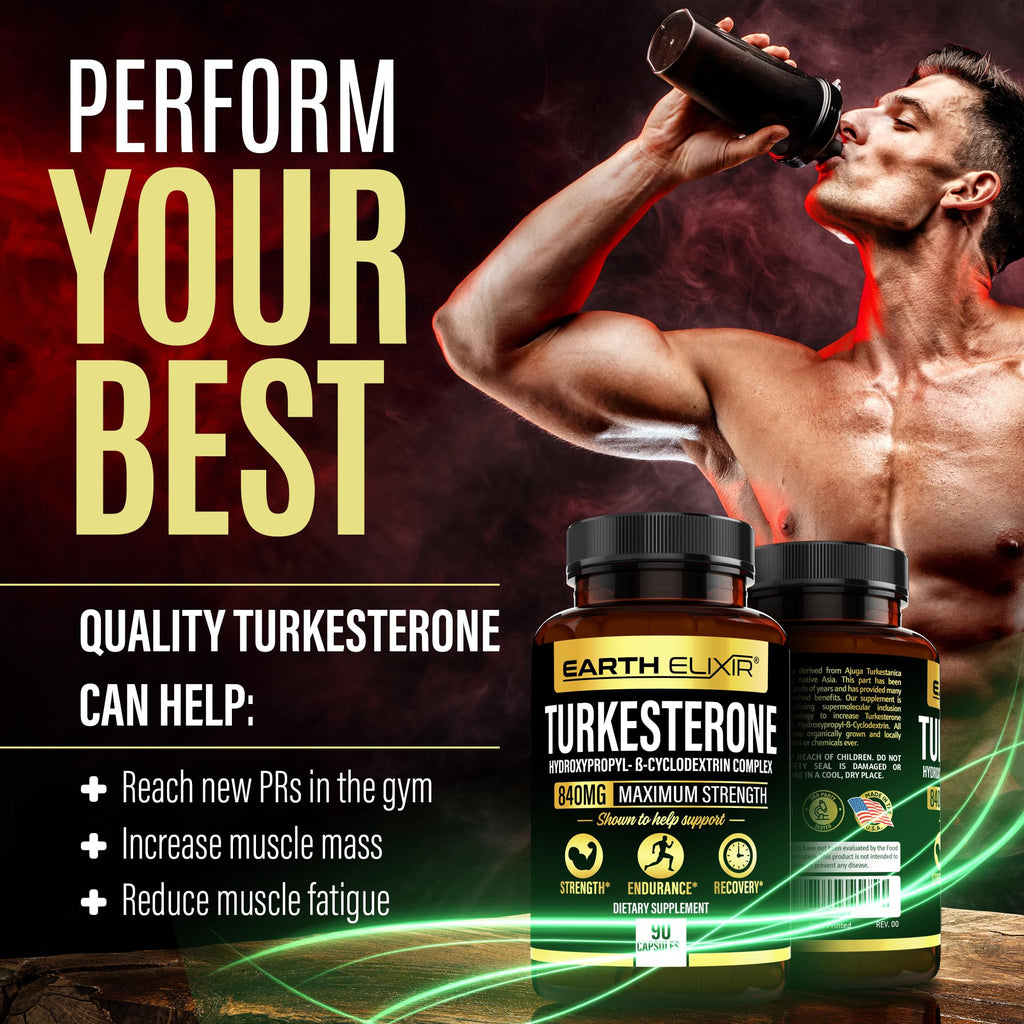 Earth Elixir Turkesterone 840 mg Strength Support - 90 Capsules - image 4