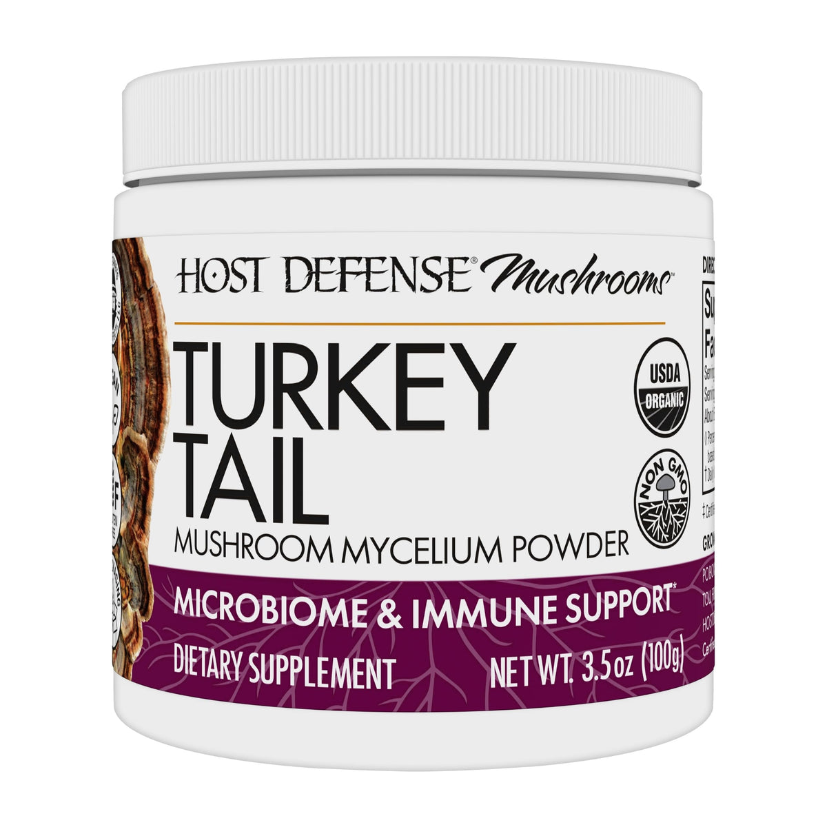 Host Defense Turkey Tail Mushroom Powder Digestive & Immune - 3.5 oz