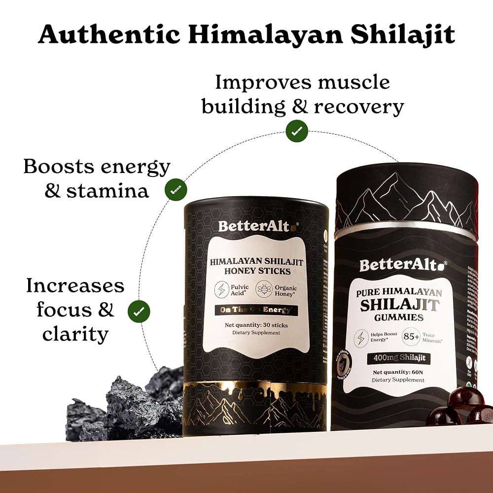 Better Alt Ultimate Power Up Duo Shilajit Gummies & Honey Sticks - 1 Month - image 3