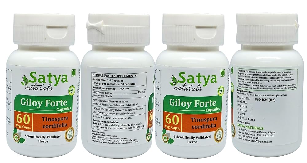 Satya Naturals Giloy Forte Capsules 500 mg. 60 Veg. Capsule