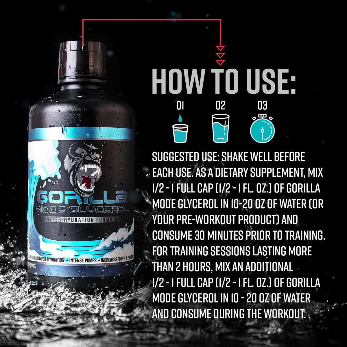 Gorilla Mind Liquid Glycerol Pre-Workout - 33 FL OZ - image 4