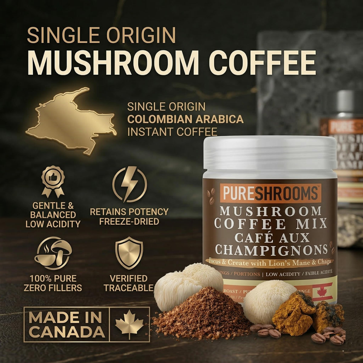 Pure Shrooms Adaptogenic Coffee