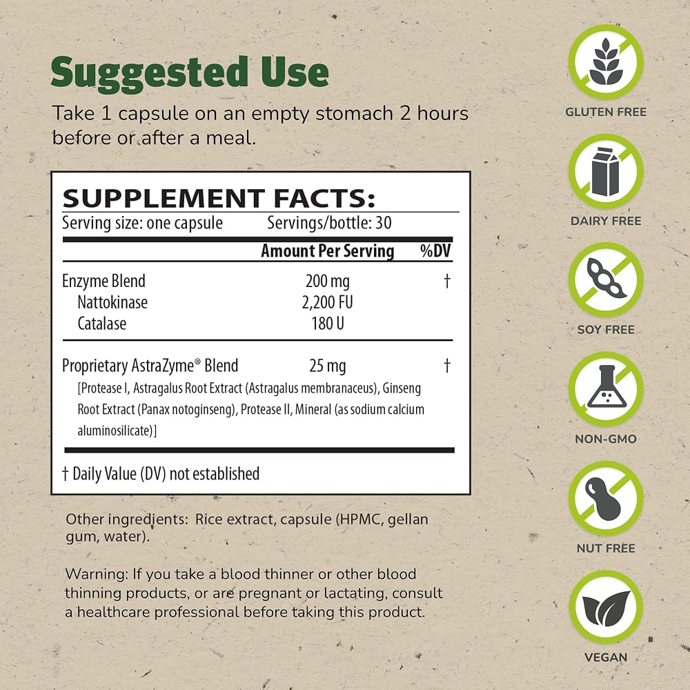 NattoStim Nattokinase Enzyme Circulatory Support - 30 Capsules - image 2