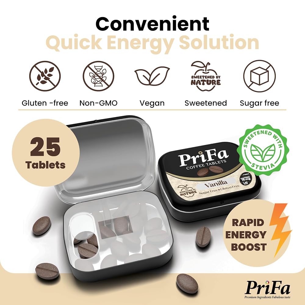 PriFa Vanilla Coffee Tablets Instant Energy Boost - 25 Tablets - image 2